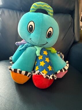 Lamaze Plush Octopus Sensory Toy in Teal with Colorful Accents